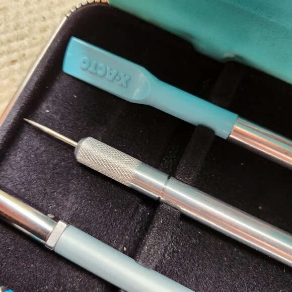 X-ACTO Professional Graphic Art Set 5055 with refills 4 piece in original case - Picture 6 of 9